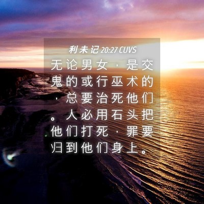 Picture 04 - 利 未 记 20:27 CUVS - 无 论 男 女 ， 是 交 鬼 的 或 行 巫 - Bible Verse Picture