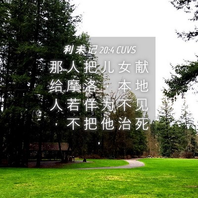Picture 04 - 利 未 记 20:4 CUVS - 那 人 把 儿 女 献 给 摩 洛 ， 本 地 - Bible Verse Picture
