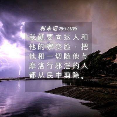 Picture 04 - 利 未 记 20:5 CUVS - 我 就 要 向 这 人 和 他 的 家 变 脸 - Bible Verse Picture