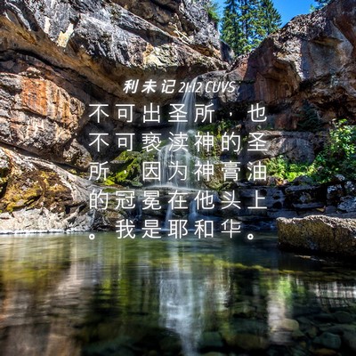 Picture 04 - 利 未 记 21:12 CUVS - 不 可 出 圣 所 ， 也 不 可 亵 渎 神 - Bible Verse Picture
