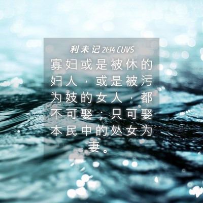 Picture 04 - 利 未 记 21:14 CUVS - 寡 妇 或 是 被 休 的 妇 人 ， 或 是 - Bible Verse Picture