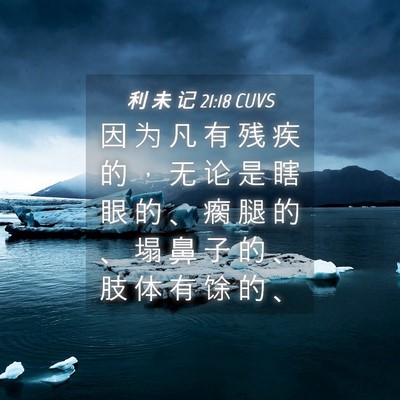 Picture 04 - 利 未 记 21:18 CUVS - 因 为 凡 有 残 疾 的 ， 无 论 是 瞎 - Bible Verse Picture