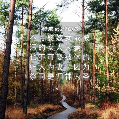 Picture 04 - 利 未 记 21:7 CUVS - 不 可 娶 妓 女 或 被 污 的 女 人 为 - Bible Verse Picture
