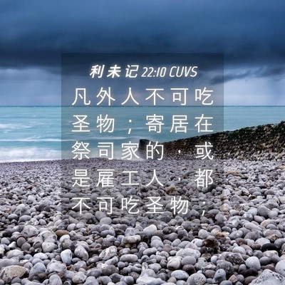 Picture 04 - 利 未 记 22:10 CUVS - 凡 外 人 不 可 吃 圣 物 ； 寄 居 在 - Bible Verse Picture