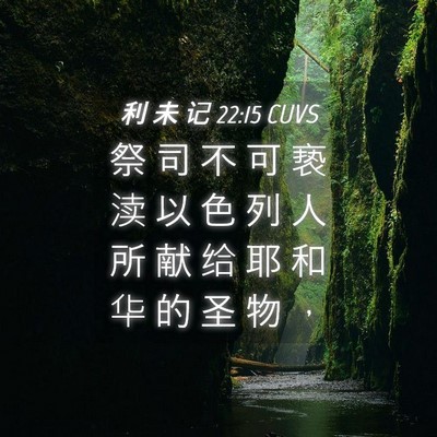 Picture 04 - 利 未 记 22:15 CUVS - 祭 司 不 可 亵 渎 以 色 列 人 所 献 - Bible Verse Picture