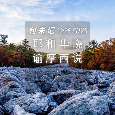 Picture 04 - 利 未 记 22:26 CUVS - 耶 和 华 晓 谕 摩 西 说 - Bible Verse Picture