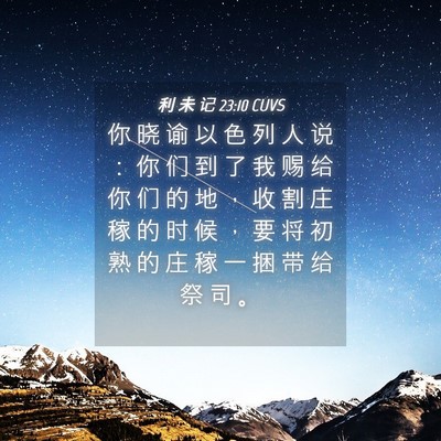 Picture 04 - 利 未 记 23:10 CUVS - 你 晓 谕 以 色 列 人 说 ： 你 们 到 - Bible Verse Picture