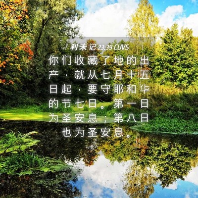Picture 04 - 利 未 记 23:39 CUVS - 你 们 收 藏 了 地 的 出 产 ， 就 从 - Bible Verse Picture