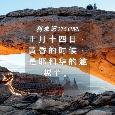 Picture 04 - 利 未 记 23:5 CUVS - 正 月 十 四 日 ， 黄 昏 的 时 候 ， - Bible Verse Picture