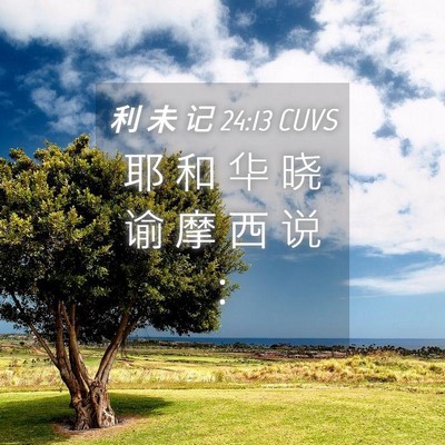Picture 04 - 利 未 记 24:13 CUVS - 耶 和 华 晓 谕 摩 西 说 - Bible Verse Picture