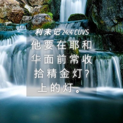 Picture 04 - 利 未 记 24:4 CUVS - 他 要 在 耶 和 华 面 前 常 收 拾 精 - Bible Verse Picture