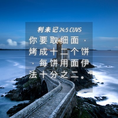 Picture 04 - 利 未 记 24:5 CUVS - 你 要 取 细 面 ， 烤 成 十 二 个 饼 - Bible Verse Picture