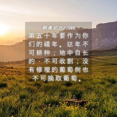 Picture 04 - 利 未 记 25:11 CUVS - 第 五 十 年 要 作 为 你 们 的 禧 年 - Bible Verse Picture