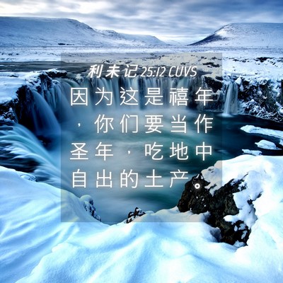 Picture 04 - 利 未 记 25:12 CUVS - 因 为 这 是 禧 年 ， 你 们 要 当 作 - Bible Verse Picture