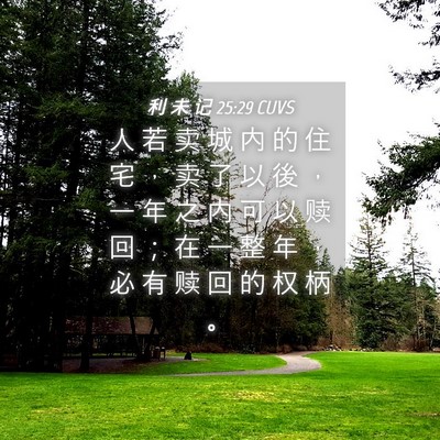 Picture 04 - 利 未 记 25:29 CUVS - 人 若 卖 城 内 的 住 宅 ， 卖 了 以 - Bible Verse Picture