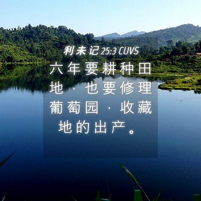 Picture 04 - 利 未 记 25:3 CUVS - 六 年 要 耕 种 田 地 ， 也 要 修 理 - Bible Verse Picture