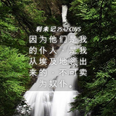 Picture 04 - 利 未 记 25:42 CUVS - 因 为 他 们 是 我 的 仆 人 ， 是 我 - Bible Verse Picture
