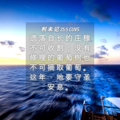 Picture 04 - 利 未 记 25:5 CUVS - 遗 落 自 长 的 庄 稼 不 可 收 割 ； - Bible Verse Picture