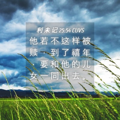 Picture 04 - 利 未 记 25:54 CUVS - 他 若 不 这 样 被 赎 ， 到 了 禧 年 - Bible Verse Picture