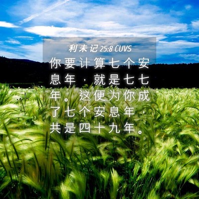 Picture 04 - 利 未 记 25:8 CUVS - 你 要 计 算 七 个 安 息 年 ， 就 是 - Bible Verse Picture
