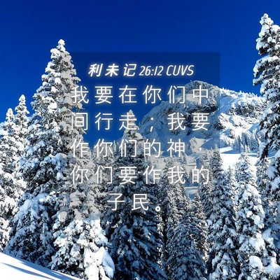 Picture 04 - 利 未 记 26:12 CUVS - 我 要 在 你 们 中 间 行 走 ； 我 要 - Bible Verse Picture