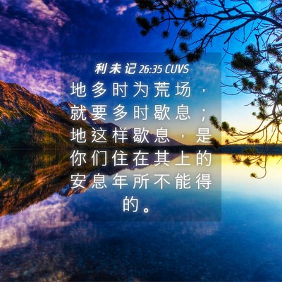 Picture 04 - 利 未 记 26:35 CUVS - 地 多 时 为 荒 场 ， 就 要 多 时 歇 - Bible Verse Picture