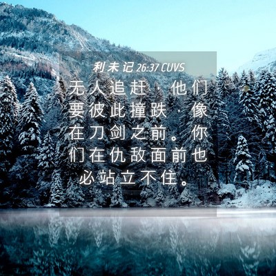 Picture 04 - 利 未 记 26:37 CUVS - 无 人 追 赶 ， 他 们 要 彼 此 撞 跌 - Bible Verse Picture