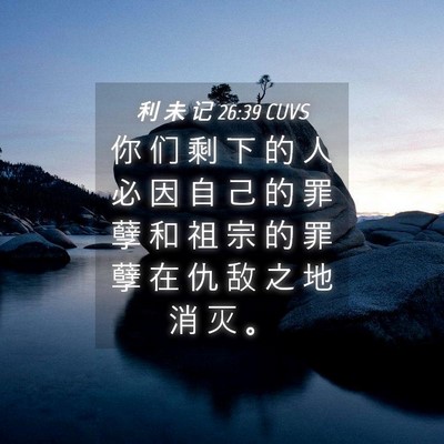 Picture 04 - 利 未 记 26:39 CUVS - 你 们 剩 下 的 人 必 因 自 己 的 罪 - Bible Verse Picture