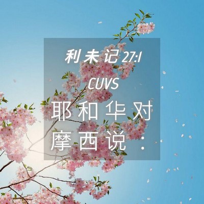 Picture 04 - 利 未 记 27:1 CUVS - 耶 和 华 对 摩 西 说 - Bible Verse Picture
