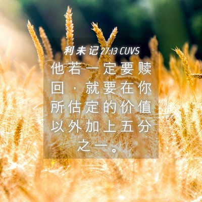 Picture 04 - 利 未 记 27:13 CUVS - 他 若 一 定 要 赎 回 ， 就 要 在 你 - Bible Verse Picture