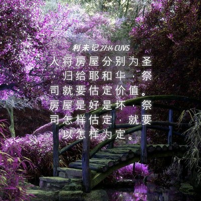 Picture 04 - 利 未 记 27:14 CUVS - 人 将 房 屋 分 别 为 圣 ， 归 给 耶 - Bible Verse Picture
