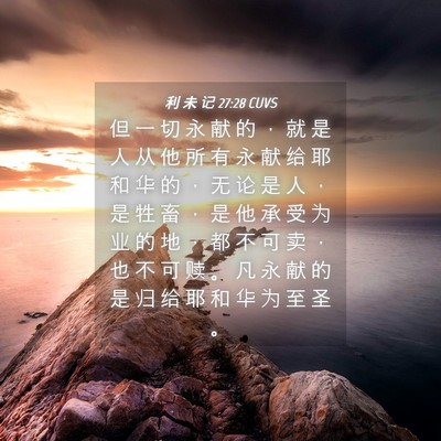 Picture 04 - 利 未 记 27:28 CUVS - 但 一 切 永 献 的 ， 就 是 人 从 他 - Bible Verse Picture