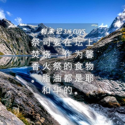 Picture 04 - 利 未 记 3:16 CUVS - 祭 司 要 在 坛 上 焚 烧 ， 作 为 馨 - Bible Verse Picture