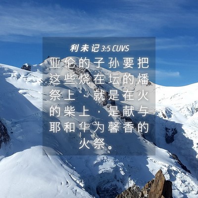 Picture 04 - 利 未 记 3:5 CUVS - 亚 伦 的 子 孙 要 把 这 些 烧 在 坛 - Bible Verse Picture