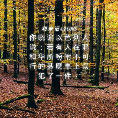 Picture 04 - 利 未 记 4:2 CUVS - 你 晓 谕 以 色 列 人 说 ： 若 有 人 - Bible Verse Picture