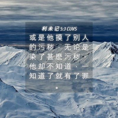 Picture 04 - 利 未 记 5:3 CUVS - 或 是 他 摸 了 别 人 的 污 秽 ， 无 - Bible Verse Picture