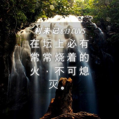 Picture 04 - 利 未 记 6:13 CUVS - 在 坛 上 必 有 常 常 烧 着 的 火 ， - Bible Verse Picture