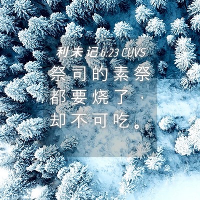 Picture 04 - 利 未 记 6:23 CUVS - 祭 司 的 素 祭 都 要 烧 了 ， 却 不 - Bible Verse Picture