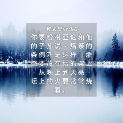 Picture 04 - 利 未 记 6:9 CUVS - 你 要 吩 咐 亚 伦 和 他 的 子 孙 说 - Bible Verse Picture