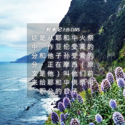 Picture 04 - 利 未 记 7:35 CUVS - 这 是 从 耶 和 华 火 祭 中 ， 作 亚 - Bible Verse Picture