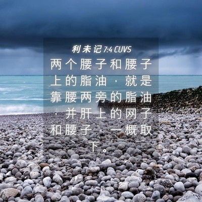 Picture 04 - 利 未 记 7:4 CUVS - 两 个 腰 子 和 腰 子 上 的 脂 油 ， - Bible Verse Picture