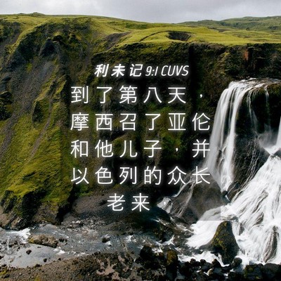 Picture 04 - 利 未 记 9:1 CUVS - 到 了 第 八 天 ， 摩 西 召 了 亚 伦 - Bible Verse Picture