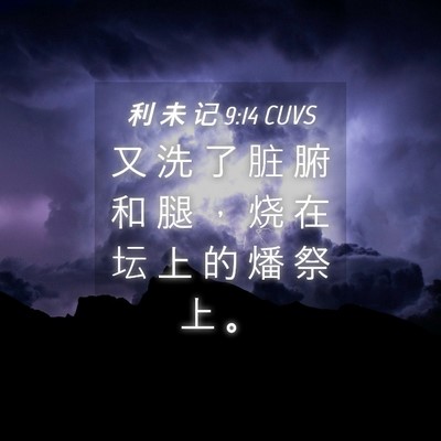Picture 04 - 利 未 记 9:14 CUVS - 又 洗 了 脏 腑 和 腿 ， 烧 在 坛 上 - Bible Verse Picture