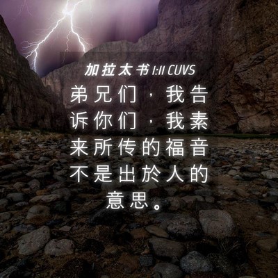 Picture 04 - 加 拉 太 书 1:11 CUVS - 弟 兄 们 ， 我 告 诉 你 们 ， 我 素 - Bible Verse Picture