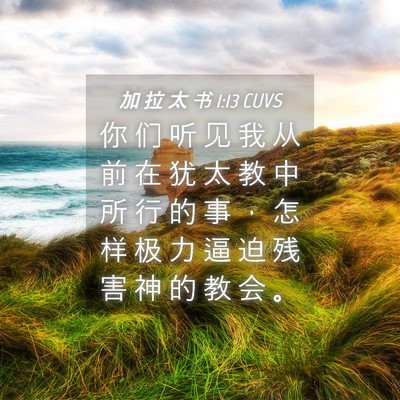 Picture 04 - 加 拉 太 书 1:13 CUVS - 你 们 听 见 我 从 前 在 犹 太 教 中 - Bible Verse Picture