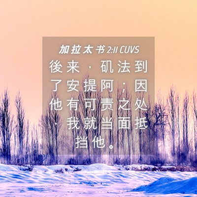 Picture 04 - 加 拉 太 书 2:11 CUVS - 後 来 ， 矶 法 到 了 安 提 阿 ； 因 - Bible Verse Picture