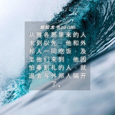 Picture 04 - 加 拉 太 书 2:12 CUVS - 从 雅 各 那 里 来 的 人 未 到 以 先 - Bible Verse Picture