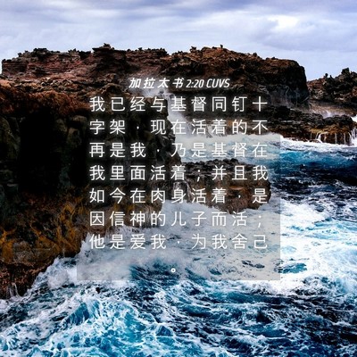 Picture 04 - 加 拉 太 书 2:20 CUVS - 我 已 经 与 基 督 同 钉 十 字 架 ， - Bible Verse Picture