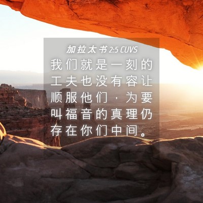 Picture 04 - 加 拉 太 书 2:5 CUVS - 我 们 就 是 一 刻 的 工 夫 也 没 有 - Bible Verse Picture