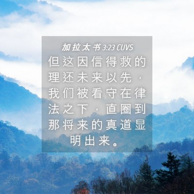 Picture 04 - 加 拉 太 书 3:23 CUVS - 但 这 因 信 得 救 的 理 还 未 来 以 - Bible Verse Picture